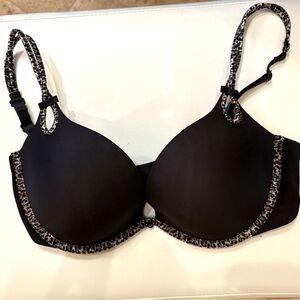 Victoria’s Secret Black Bra with Leopard Trim